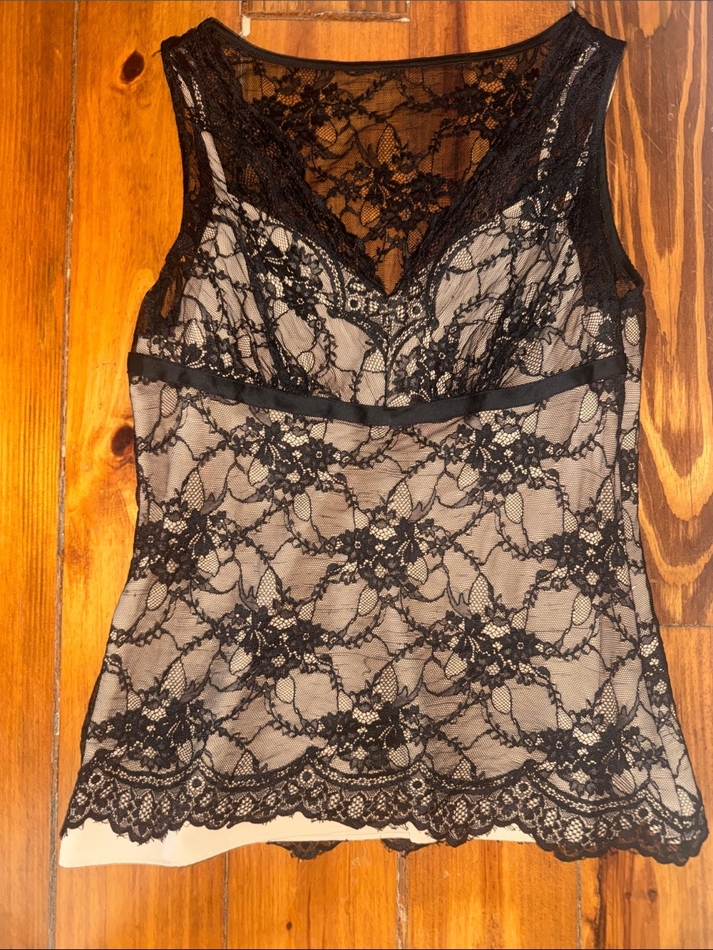 LOFT Black Lace Overlay Camisole